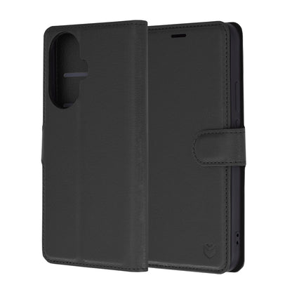 Kuori Huawei nova 12s / nova 11:lle, Techsuit, nahkainen folio, musta