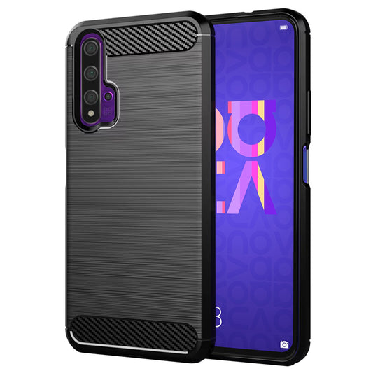 Kuori Huawei nova 5T / Honor 20:lle, Techsuit, Hiili, Musta