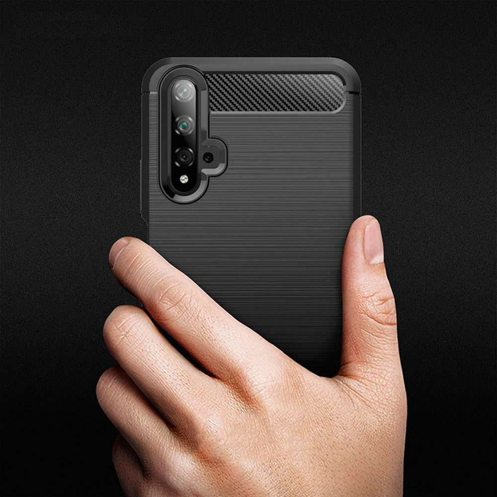 Case for Huawei nova 5T / Honor 20, Techsuit, Carbon, Black