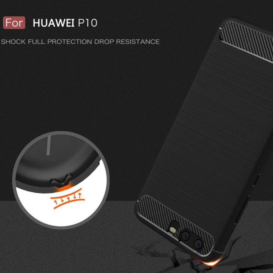 Case for Huawei P10, Techsuit, Carbon, Black