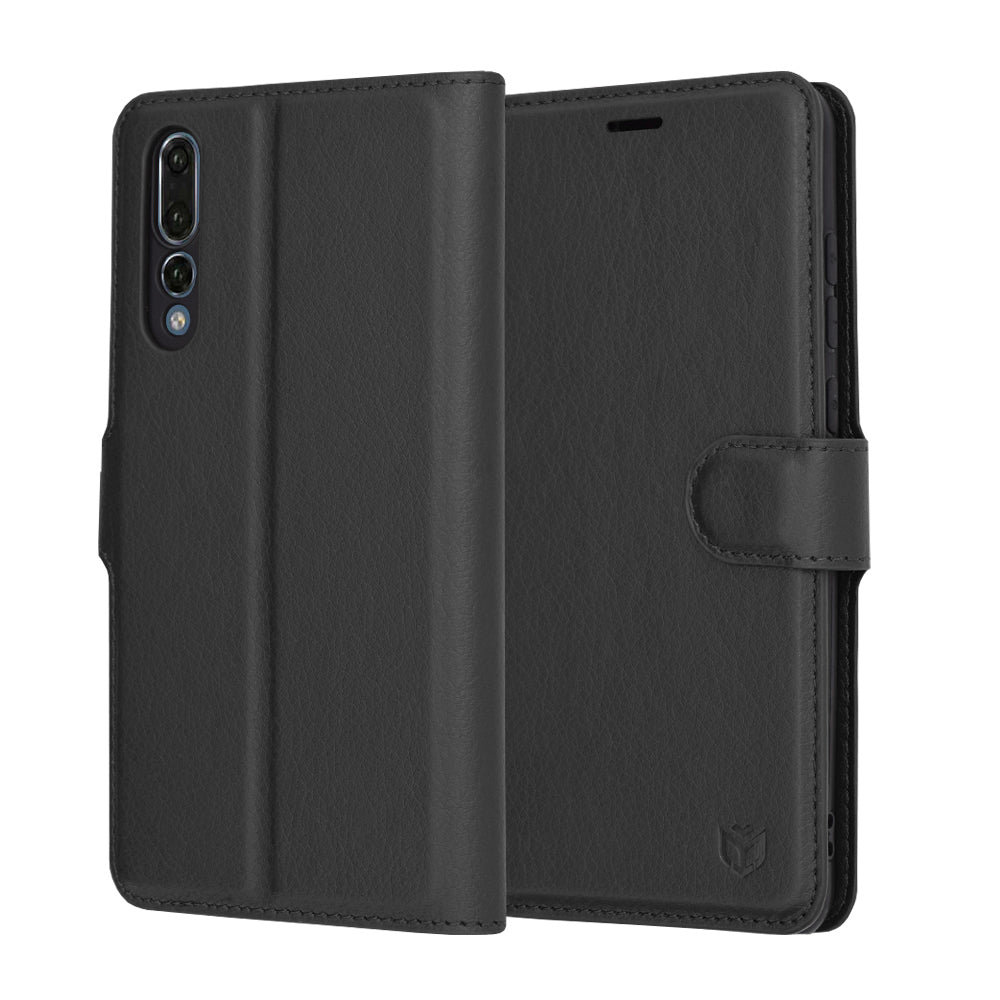 Kotelo Huawei P20 Pro:lle, Techsuit, Leather Folio, Musta
