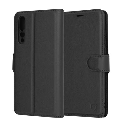 Kotelo Huawei P20 Pro:lle, Techsuit, Leather Folio, Musta