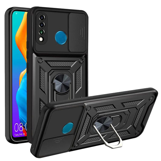 Kuori Huawei P30 lite New Edition / P30 lite, Techsuit, CamShield, Musta