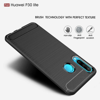 Kuori Huawei P30 lite New Edition / P30 lite, Techsuit, Hiili, Musta