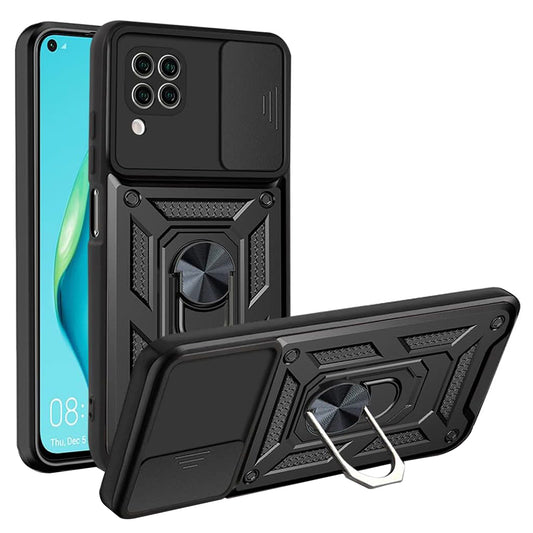Kuori Huawei P40 lite 4G:lle, Techsuit, CamShield, Musta