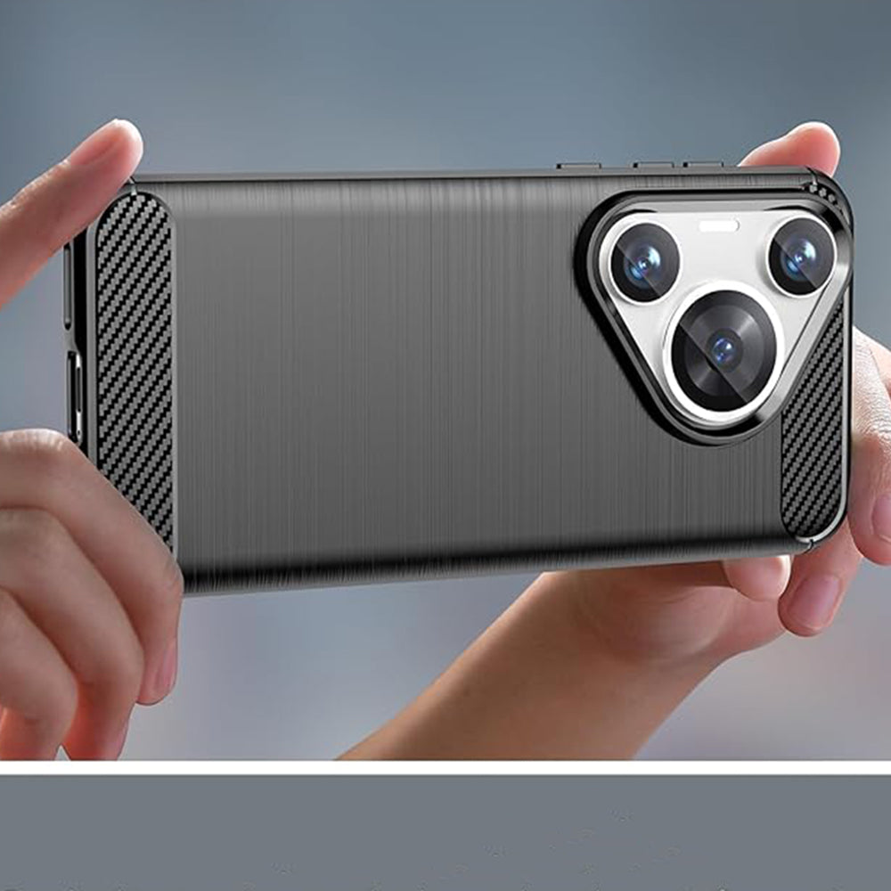 Kuori Huawei Pura 70:lle, Techsuit, Hiili, Musta