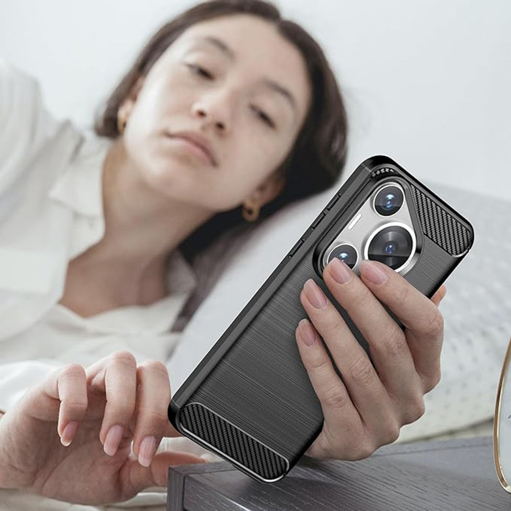 Kuori Huawei Pura 70:lle, Techsuit, Hiili, Musta