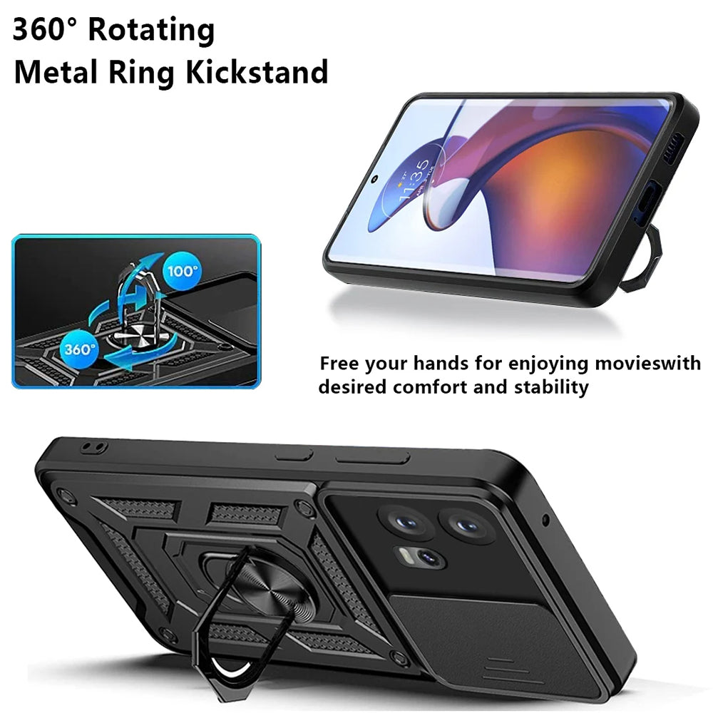 Suojakuori Motorola Edge 30 Fusionille, Techsuit, CamShield, Musta
