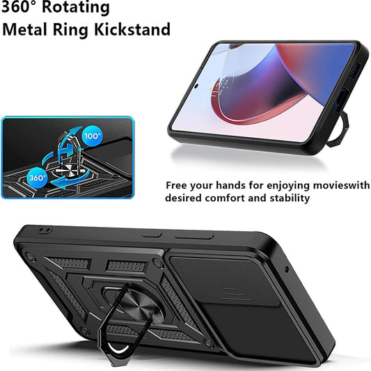 Kuori Motorola Edge 30 Ultra -puhelimelle, Techsuit, CamShield, Musta