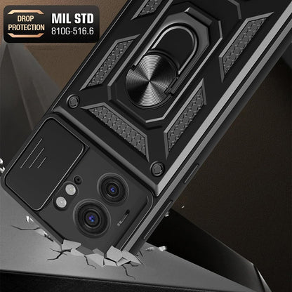 Kuori Motorola Edge 40:lle, Techsuit, CamShield, Musta