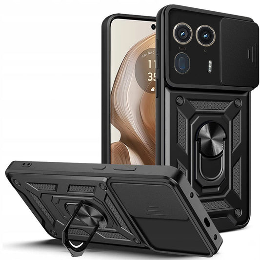 Kuori Motorola Edge 50 Ultra -puhelimelle, Techsuit, CamShield, Musta