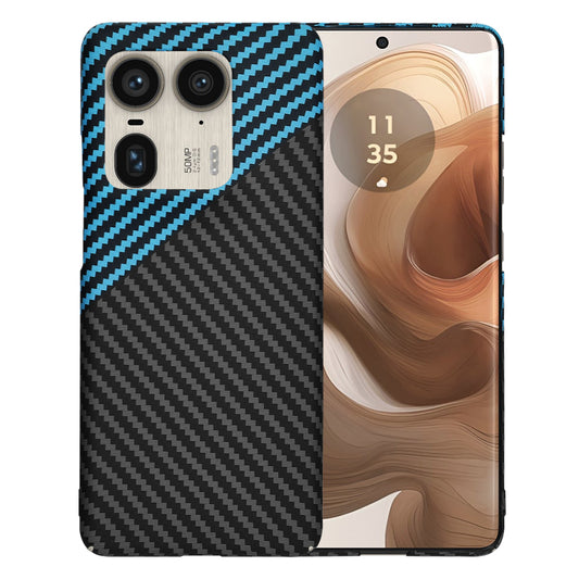 Kuori Motorola Edge 50 Ultra -puhelimelle, Techsuit, Carbonite FiberShell, Musta Bleu