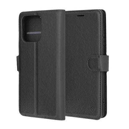 Kuori Motorola Edge 60 Fusion / Edge 60:lle, Techsuit, nahkainen folio, musta