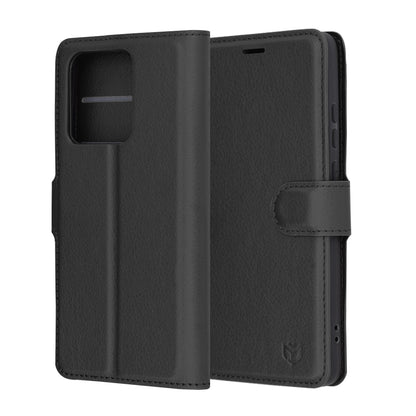 Case for Motorola Edge 60 Neo / Edge 50 Neo, Techsuit, Leather Folio, Black