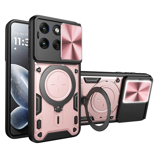 Kuori Motorola Edge 70 Fusionille, Techsuit, CamGuard Pro, vaaleanpunakultainen