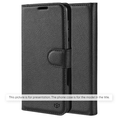 Kotelo Motorola Edge 70 Fusionille, Techsuit, Leather Folio, Musta