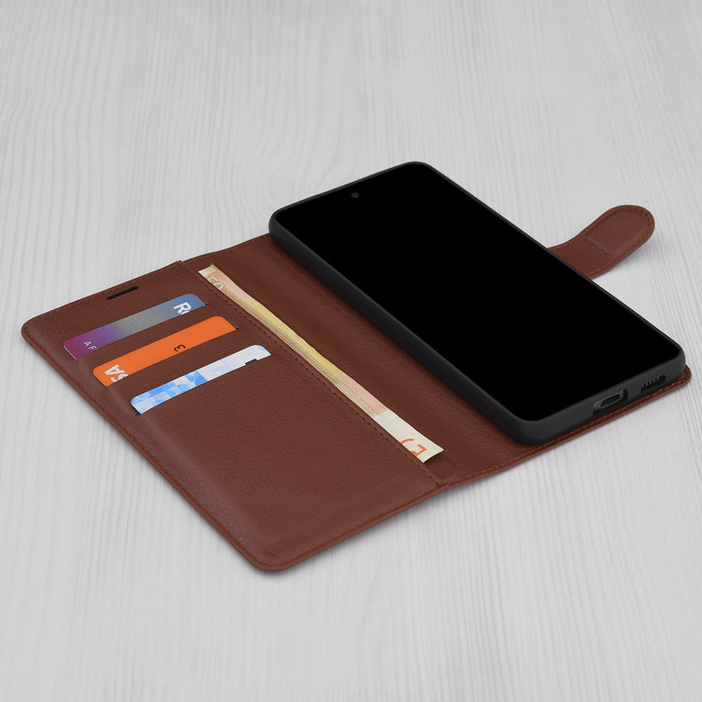 Case for Motorola Edge 70, Techsuit, Leather Folio, Brown