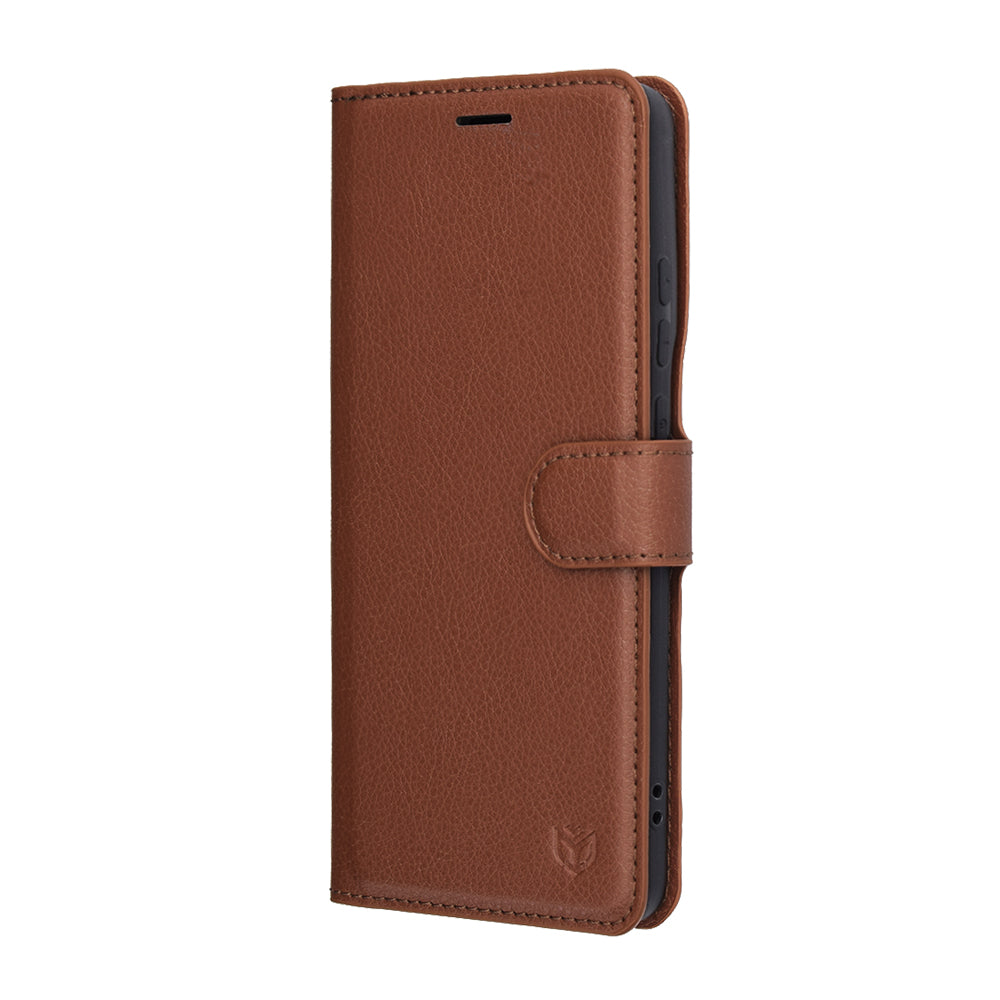Case for Motorola Edge 70, Techsuit, Leather Folio, Brown