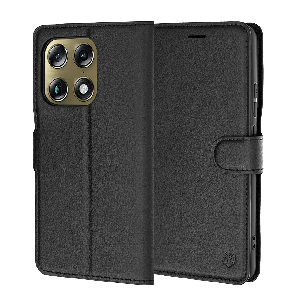 Kuori Motorola Edge 70 Ultra / Signature -puhelimelle, Techsuit, nahkainen folio, musta