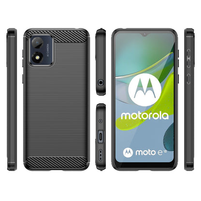 Kuori Motorola Moto E13:lle, OEM, Hiili, Musta