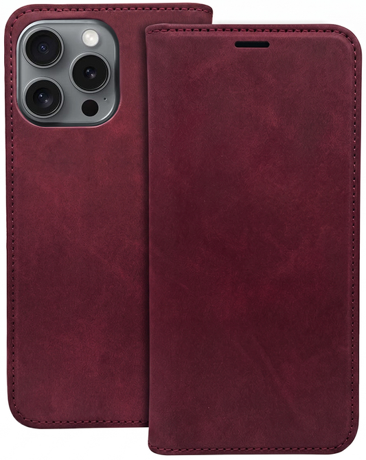 Suojakuori Motorola Moto G34:lle, OEM, Smart Suede, Viininpunainen