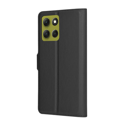 Kuori Motorola Moto G86:lle, Techsuit, nahkainen folio, musta