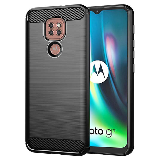Suojakuori Motorola Moto E7 Plus / G9 Play, Techsuit, Hiili, Musta