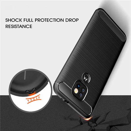Suojakuori Motorola Moto E7 Plus / G9 Play, Techsuit, Hiili, Musta