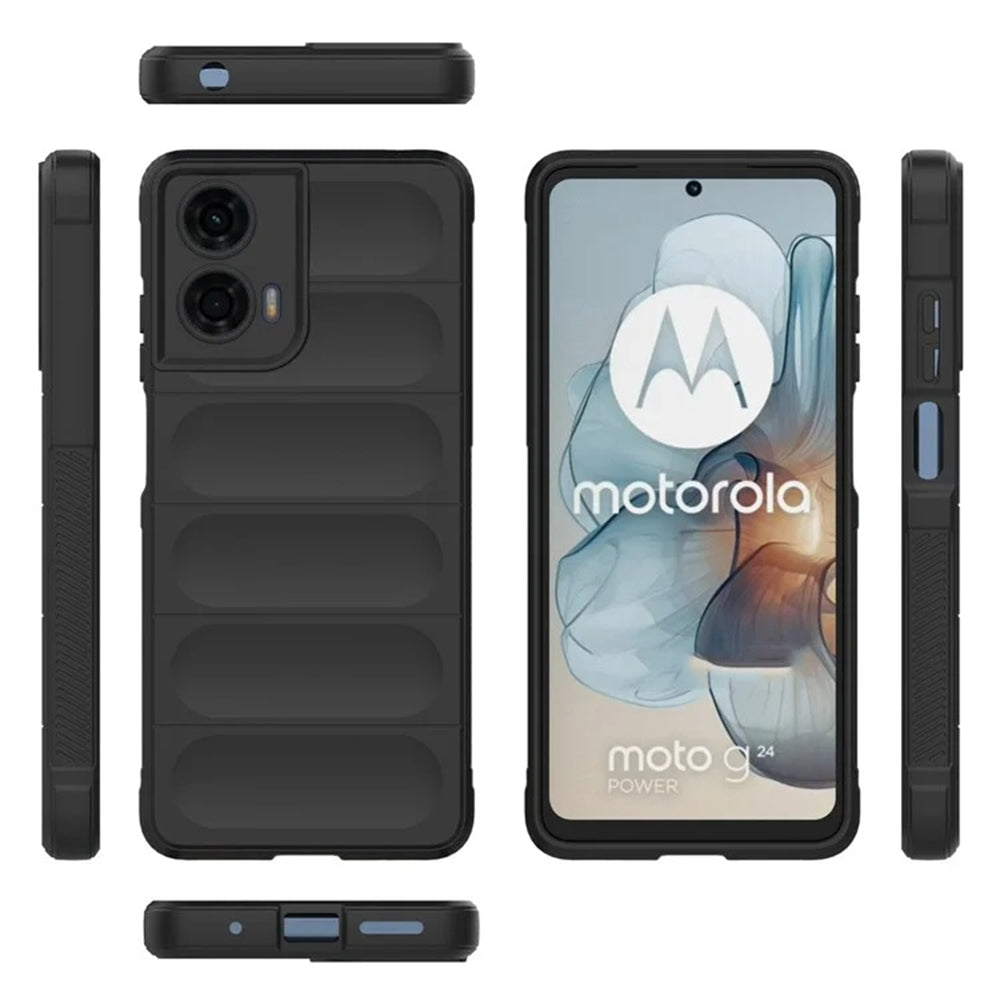 Kuori Motorola Moto G04s / E14 / G04 / G24 -puhelimelle, Techsuit, Magic Shield, Musta