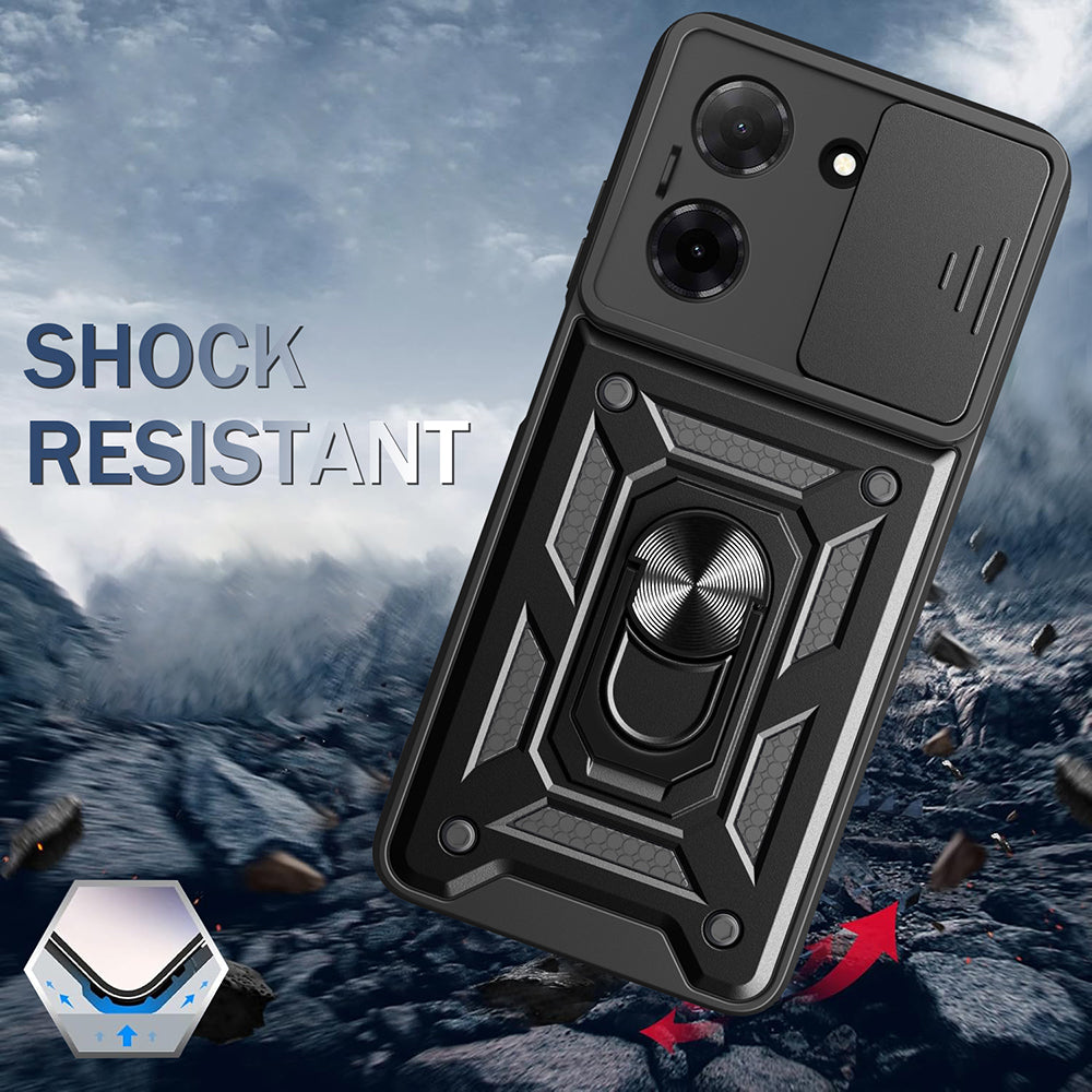 Kotelo Motorola Moto G06:lle, Techsuit, CamShield, Musta