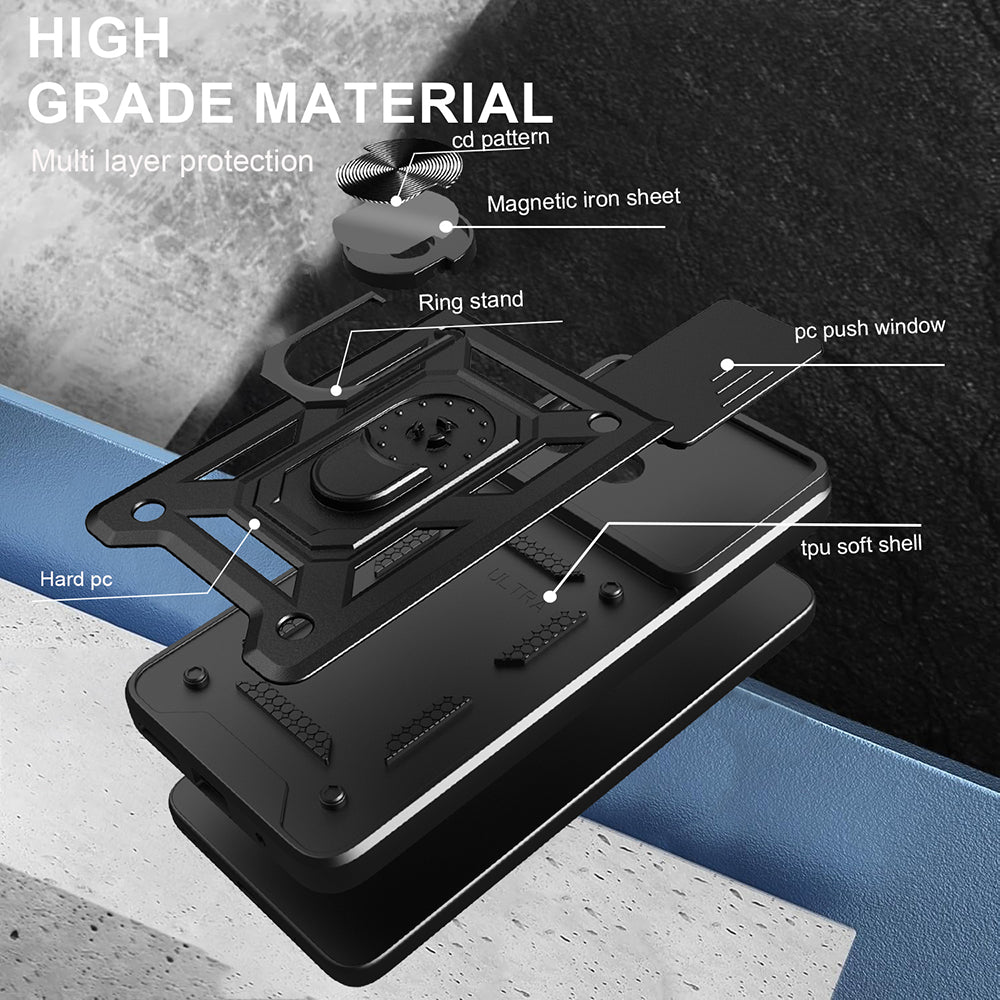 Kotelo Motorola Moto G06:lle, Techsuit, CamShield, Musta