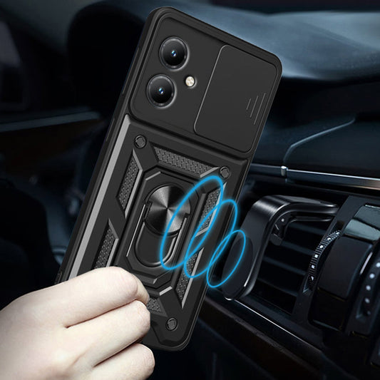 Kotelo Motorola Moto G14:lle, Techsuit, CamShield, Musta