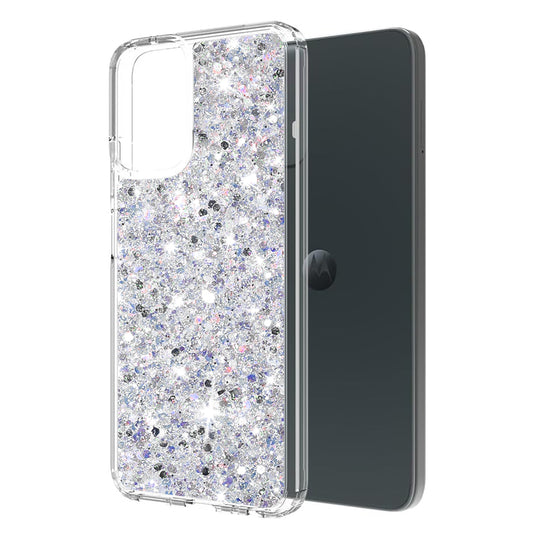 Suojakuori Motorola Moto G14:lle, Techsuit, Kimaltava Glitter, Valkoinen
