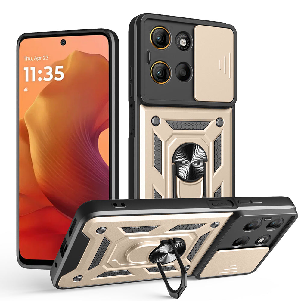 Kuori Motorola Moto G15 / G15 Power -puhelimelle, Techsuit, CamShield, Kultainen