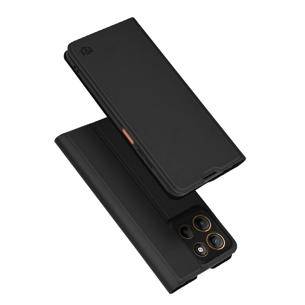 Kuori Motorola Moto G15 / G15 Power -puhelimelle, Techsuit, Magskin Book, Musta