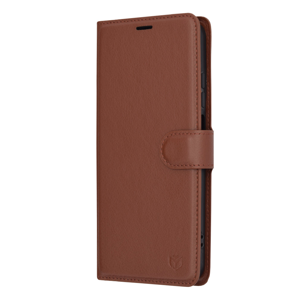 Kotelo Motorola Moto G45 / G34:lle, Techsuit, Leather Folio, Ruskea
