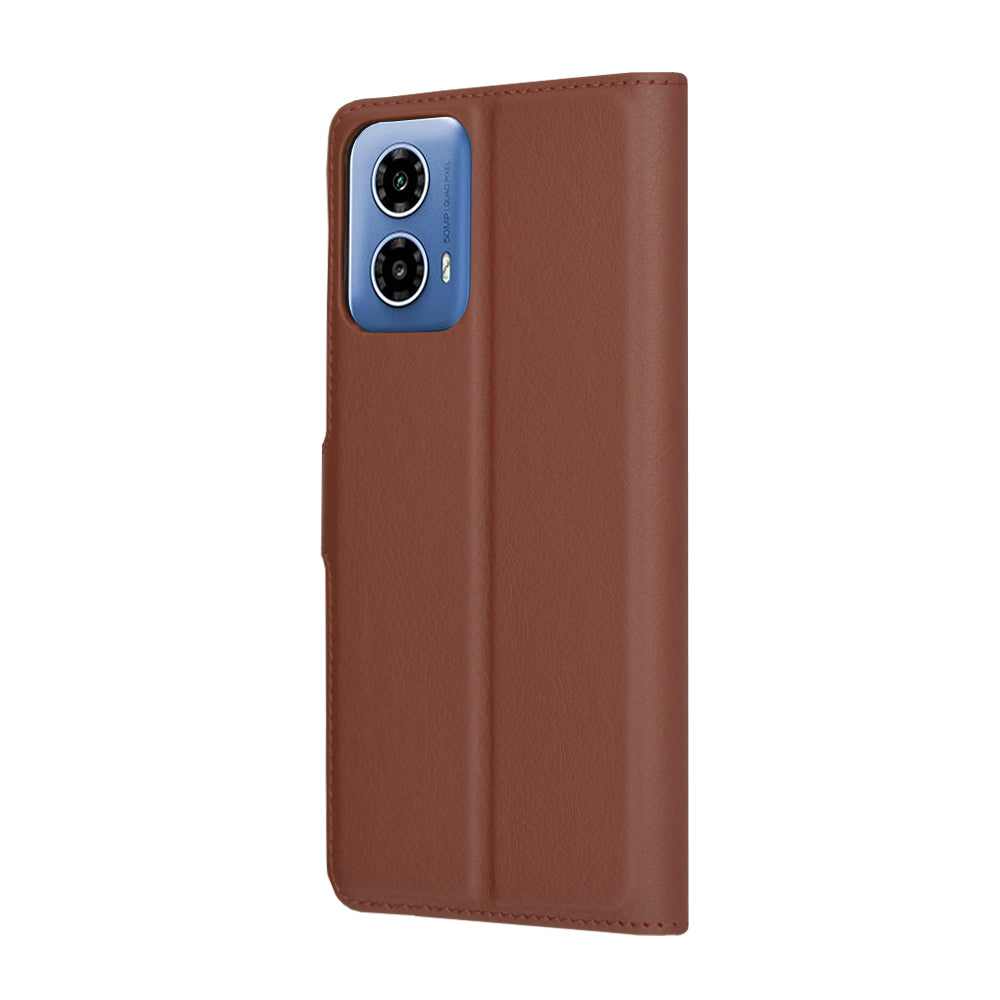 Kotelo Motorola Moto G45 / G34:lle, Techsuit, Leather Folio, Ruskea