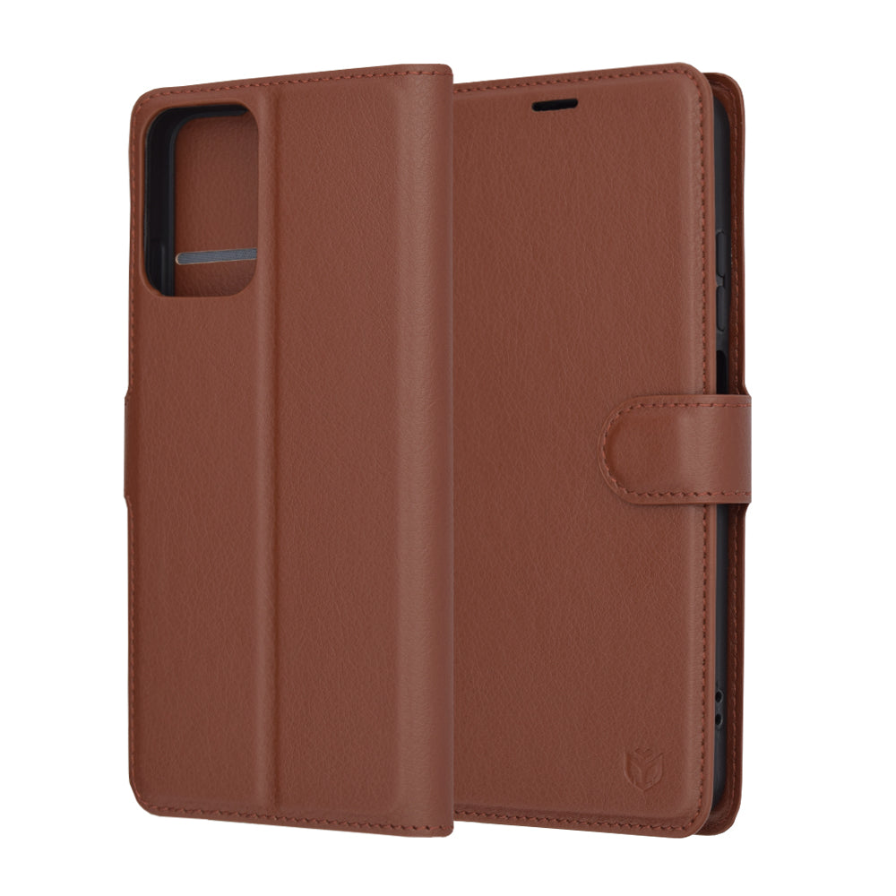 Kotelo Motorola Moto G45 / G34:lle, Techsuit, Leather Folio, Ruskea