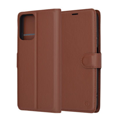 Kotelo Motorola Moto G45 / G34:lle, Techsuit, Leather Folio, Ruskea