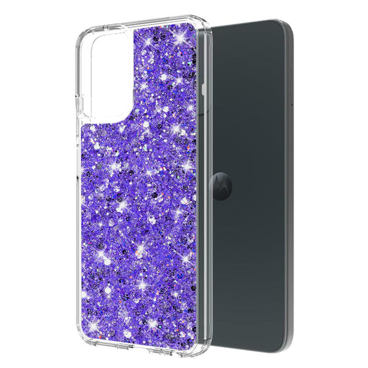 Suojakuori Motorola Moto G45 / G34:lle, Techsuit, Kimaltava Glitter, Violetti