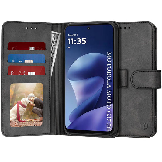Suojakuori Motorola Moto G47 / G37 Power / G37, Techsuit, Diary Book, Musta