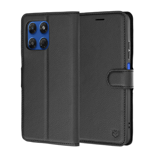 Suojakuori Motorola Moto G47 / G37 Power / G37, Techsuit, Nahkainen Folio, Musta