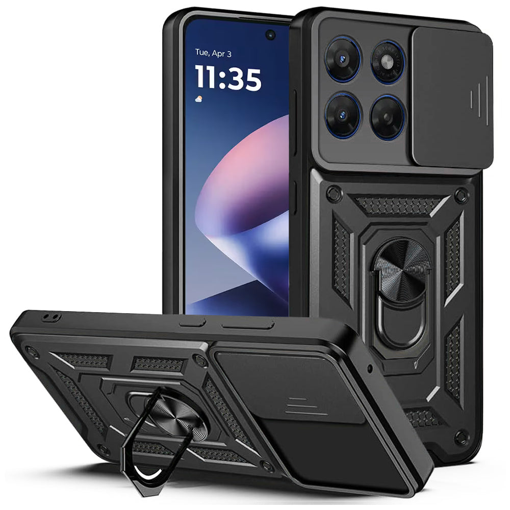 Kuori Motorola Moto G47 / G37:lle, Techsuit, CamShield, Musta