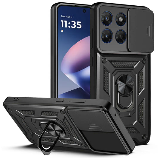 Kuori Motorola Moto G47 / G37:lle, Techsuit, CamShield, Musta