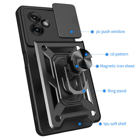 Kuori Motorola Moto G55:lle, Techsuit, CamShield, Musta