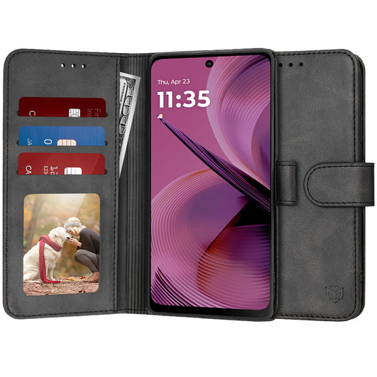 Suojakuori Motorola Moto G55:lle, Techsuit, Diary Book, Musta