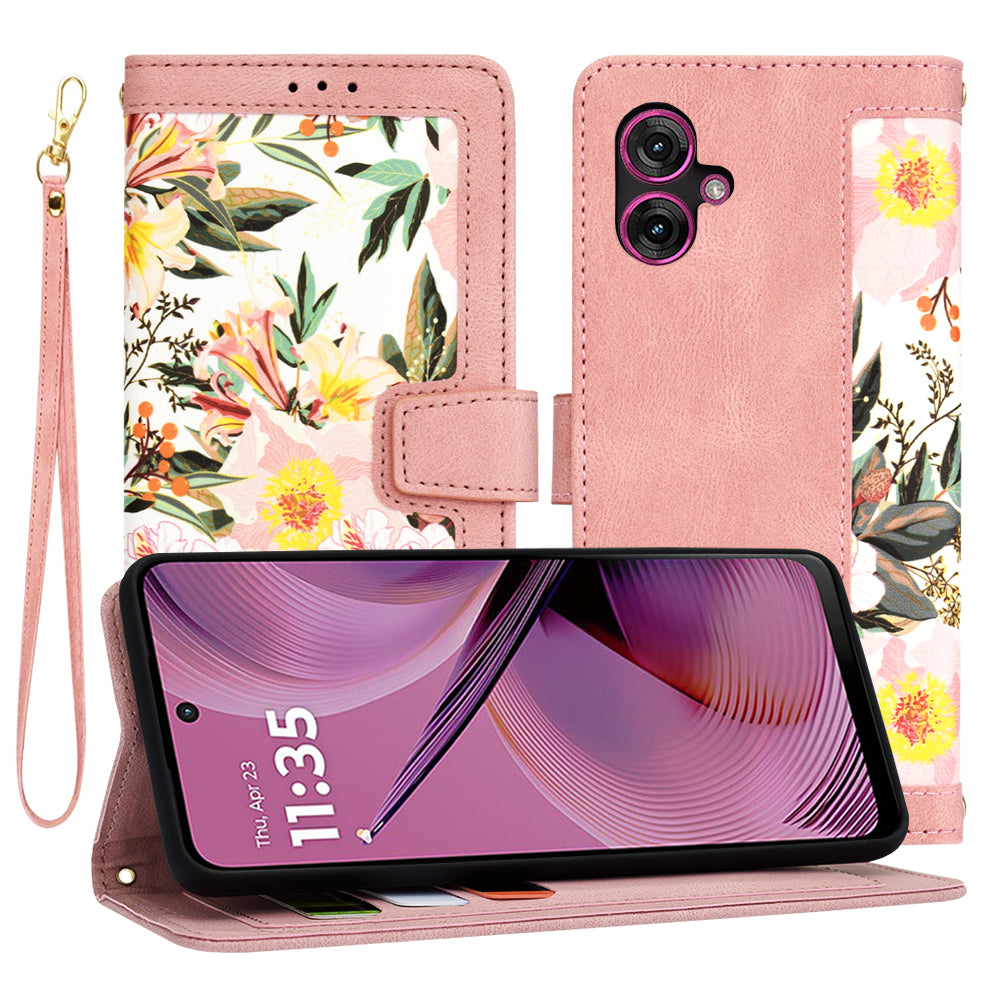 Case for Motorola Moto G55, Techsuit, FlipCraft, Pink