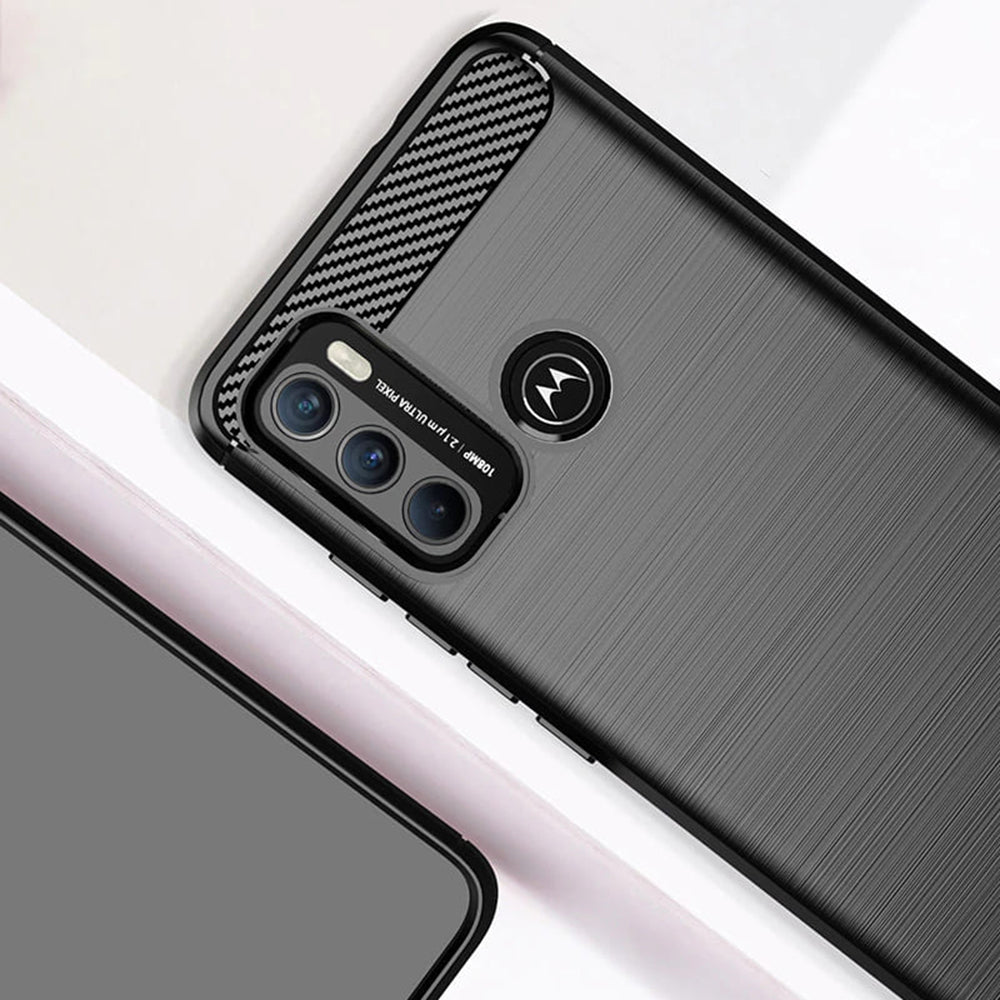 Suojakuori Motorola Moto G60:lle, Techsuit, Hiili, Musta