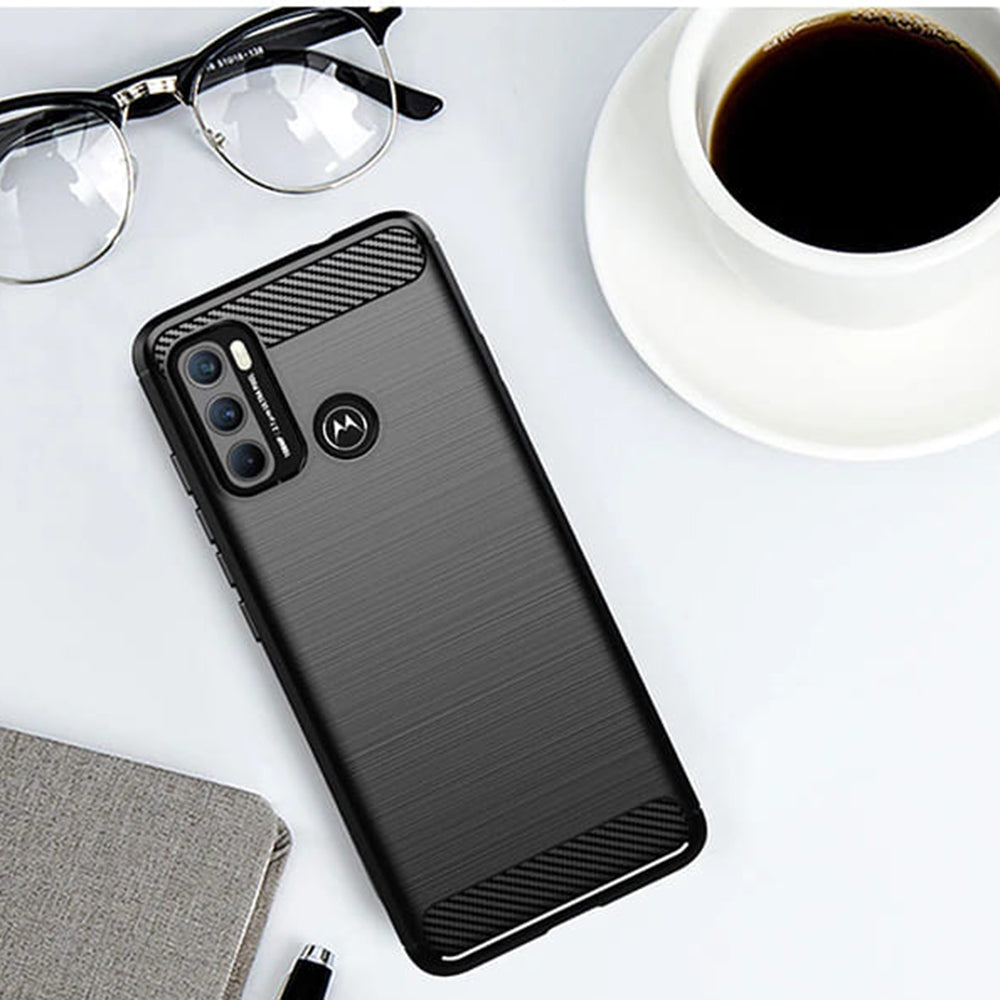Suojakuori Motorola Moto G60:lle, Techsuit, Hiili, Musta
