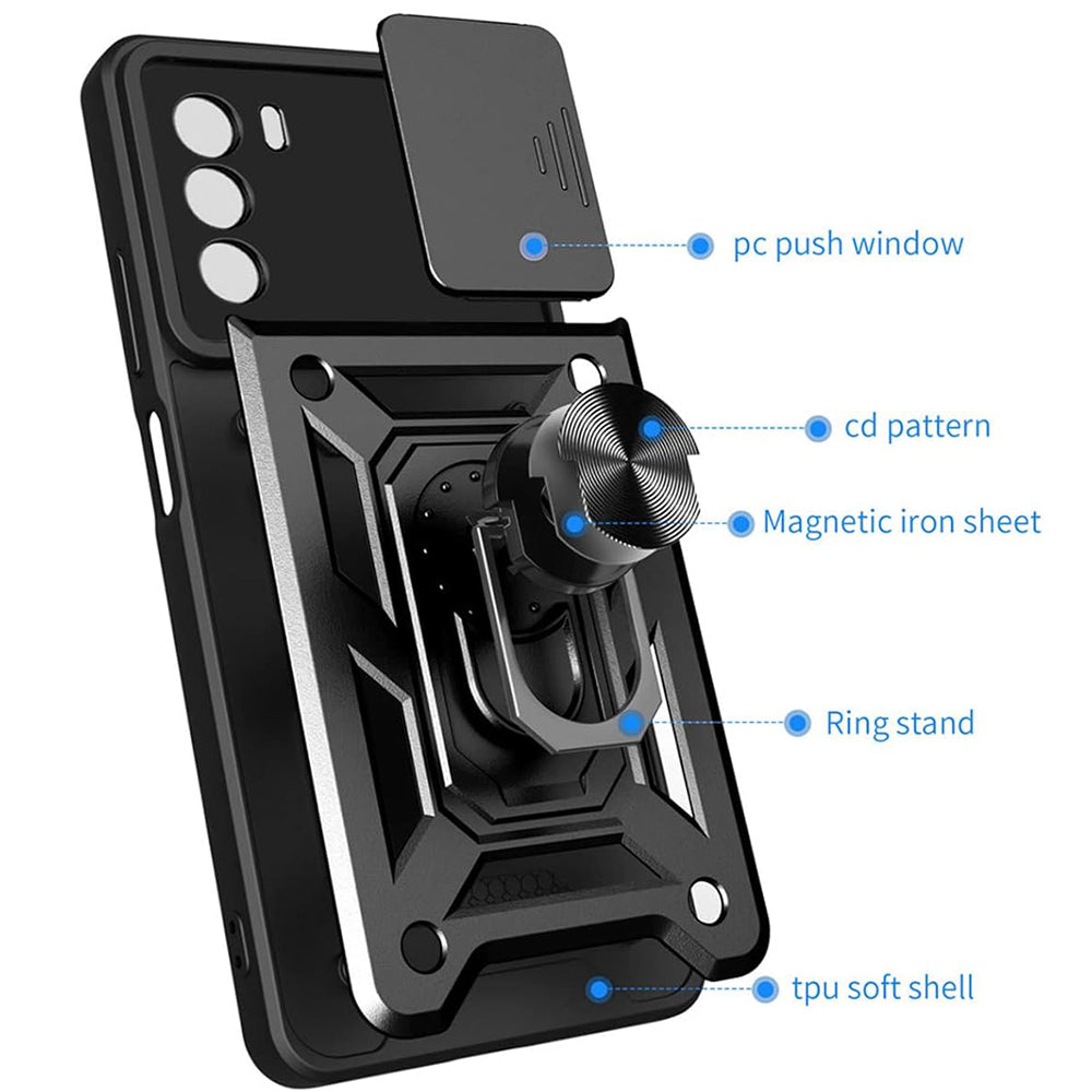 Kuori Motorola Moto G62 5G:lle, Techsuit, CamShield, Musta